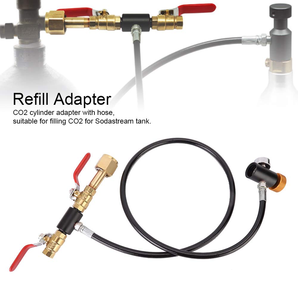 BuyWeek Adattatore per Bombola di CO2 Kit Tubo, Adattatore di Ricarica del Cilindro W21.8-14 Tubo di Ricarica per Cilindro CO2 con Tubo da 36 Pollici
