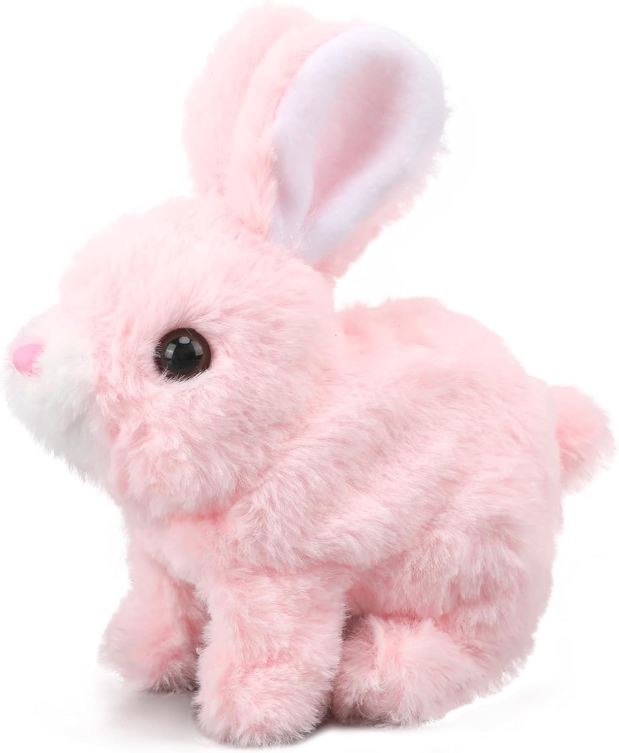 Aqify Hopping Walking Bunny Toy with Sounds, Jumping Rabbit Wiggling Ears, Twitching Mouth and Nose, Educational Interactive Bunny Rabbit Toy for Baby Kids