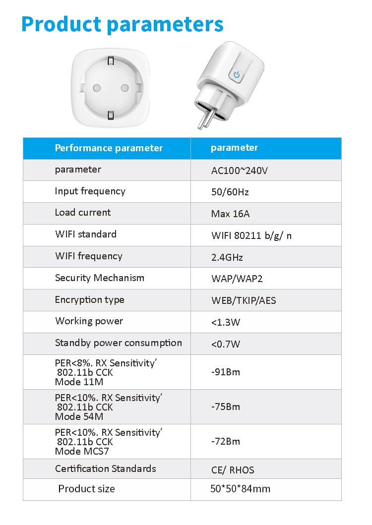 WLAN Steckdose mit Strommessung, 16A, Smart Plug, kompatibel mit Alexa & Google Home, App-Fernbedienung, Zeitschaltuhr, 2,4 GHz, Tuya/Smart Life (Grün 4 PACK)