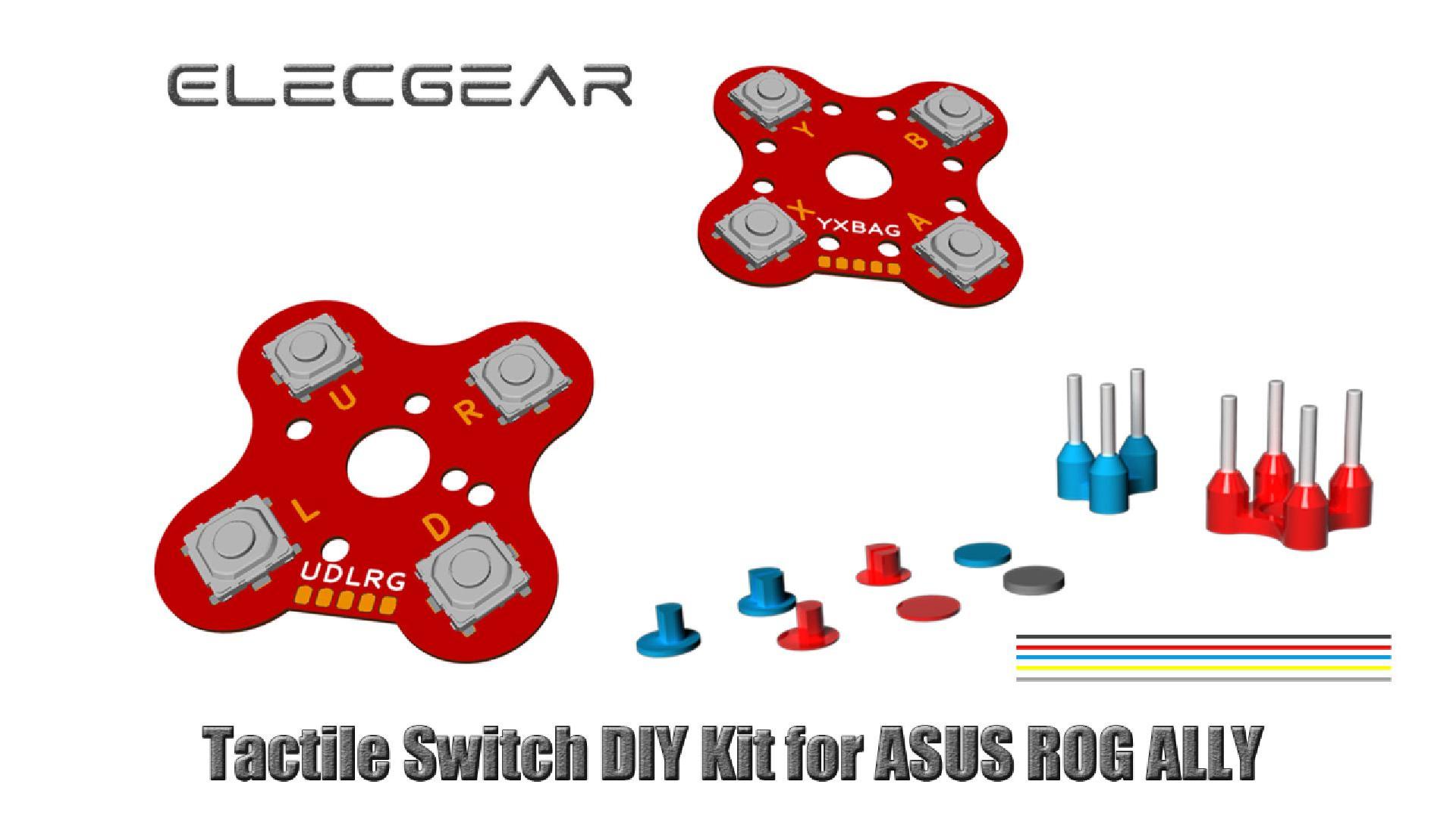 Image of ElecGear ABXY & D-pad Tactile Switch Replacement for ASUS ROG Ally & X (RC71L /RC72LA) - Action and Direction Buttons PCBA Module Combo Kit - (Precise Soldering Required)