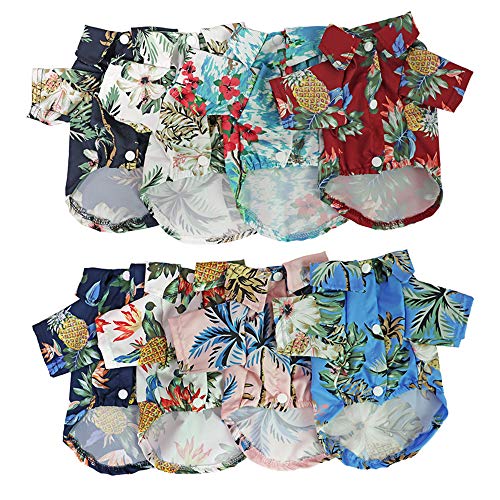 Lhyz Park Hawaiian Beach Print Pet Dog Cat T-Shirts Cute For Small To Medium Dog Cats Cool Summer Vest Camp Shirt Clothes (Xs, Black) #TOP3