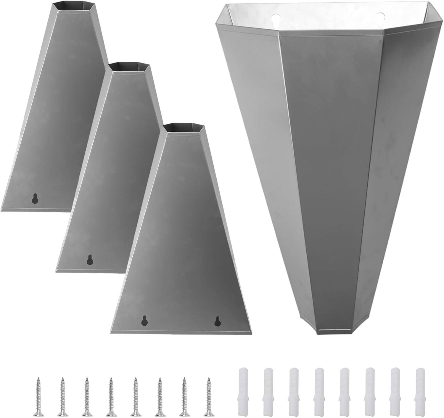 4Pcs Medium Size Galvanized Steel Poultry Restraining Cone Flat-Back Poultry Killing Cone for for Large Layers, Broilers, Roasters, and Turkeys Up to 10 Pounds Rust Resistant, Easy to Clean