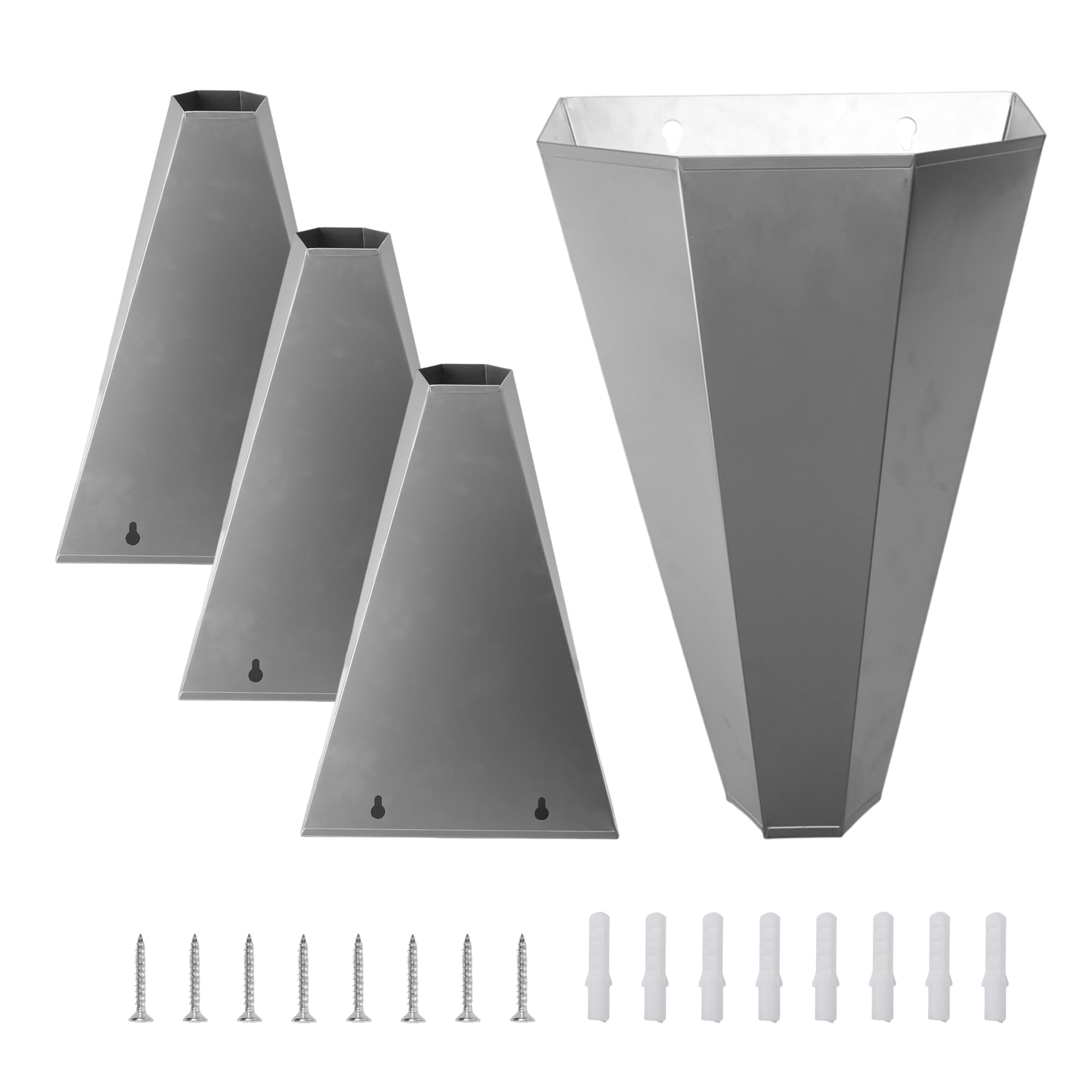 4 conos de retención de aves de corral de acero galvanizado de tamaño mediano para capas grandes, asadores y pavos de hasta 10 libras, resistente a la corrosión, fácil de limpiar