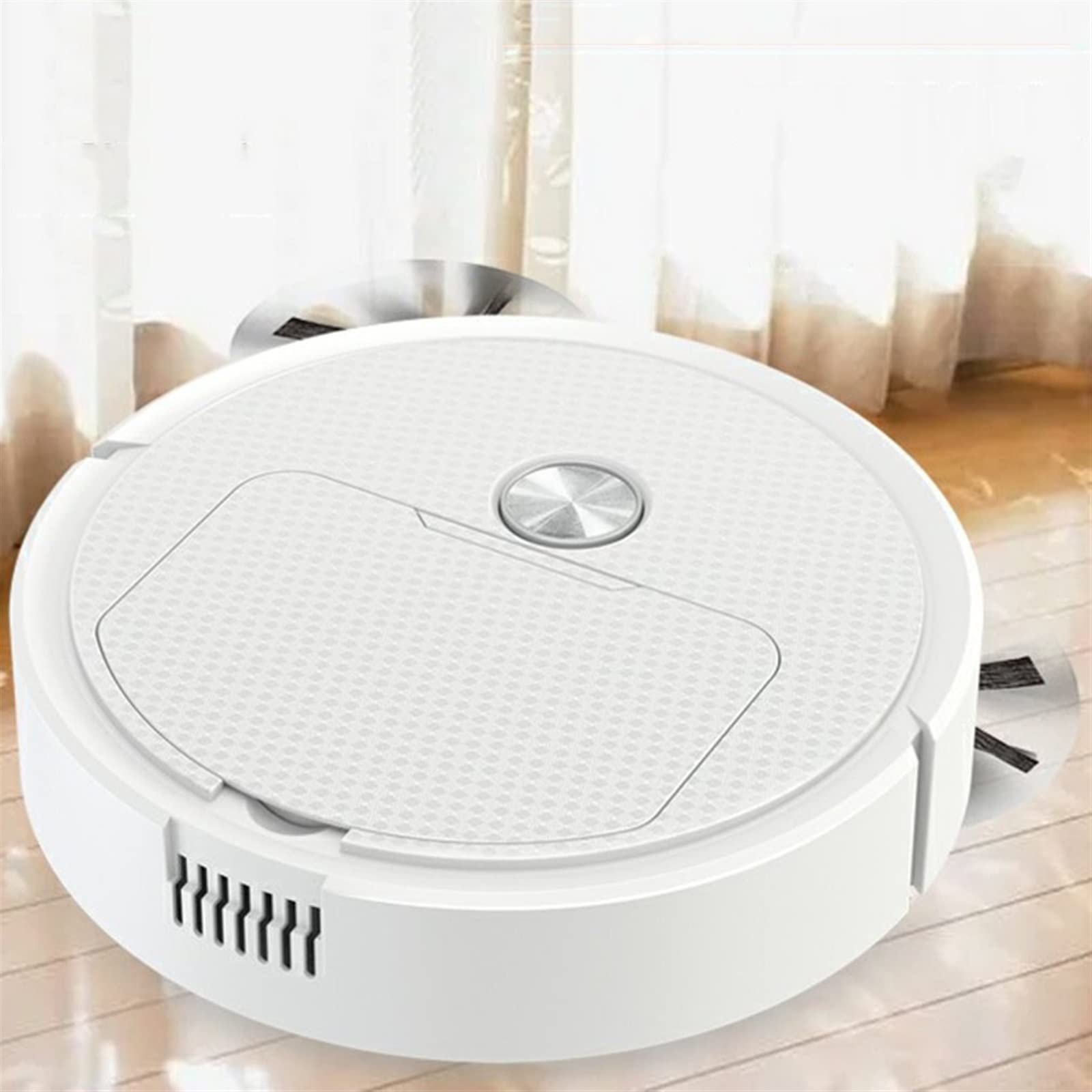 DieffematicJQX Odkurzacz automatyczny Bezprzewodowy robot odkurzający 3 w 1 zamiatanie mopem robot do czyszczenia gospodarstwa domowego zamiatarka do dywanów podłogowych odpylacz (Color : White)