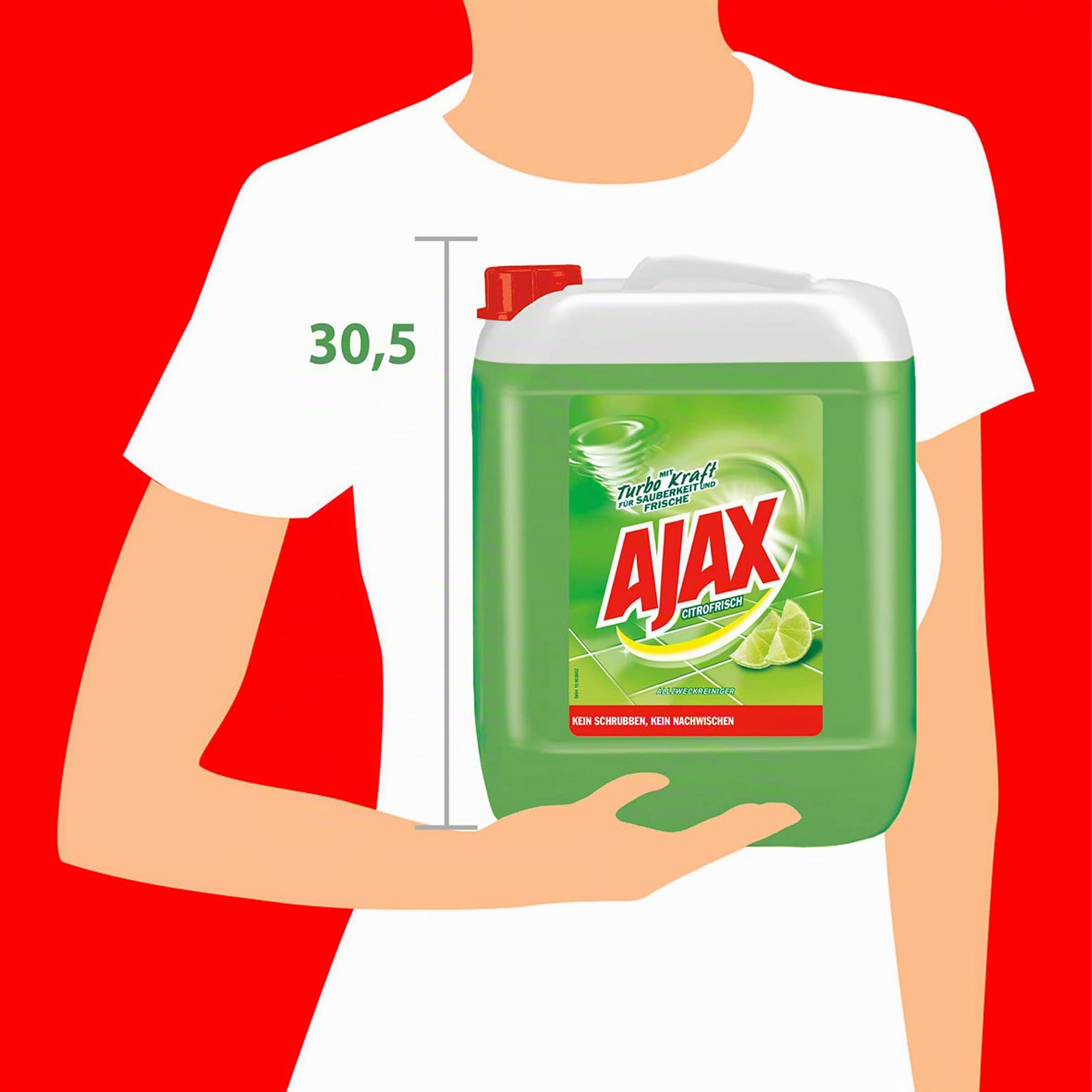 Ajax Limpiador multiusos Citrofrisch 10L – Limpiador para limpieza y frescura, ideal para oficina, empresa, práctica o en casa, en práctico bidón