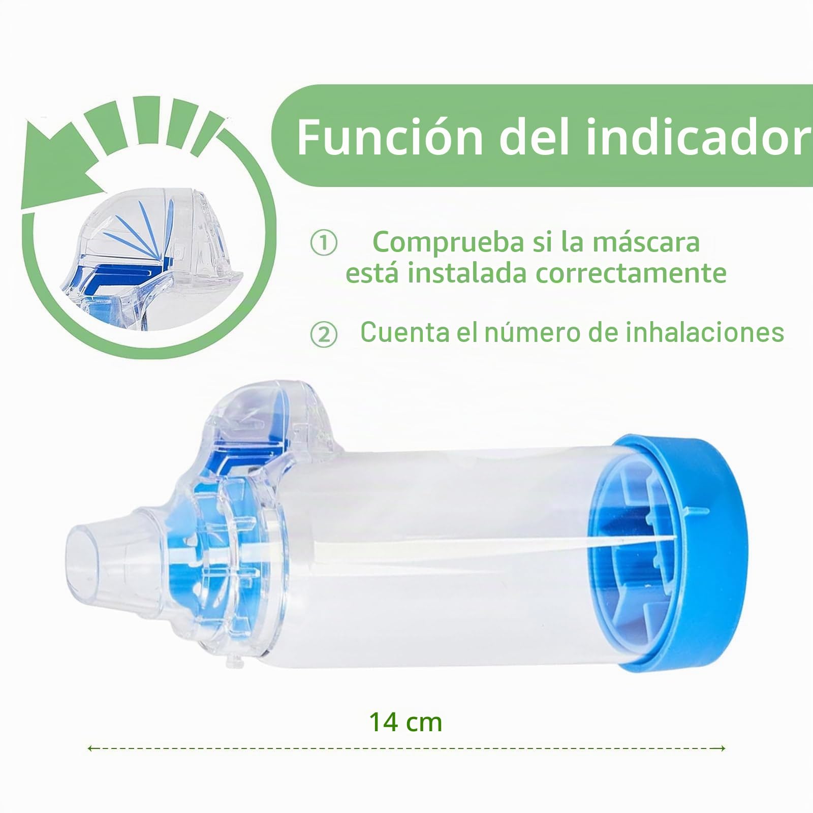 Espaciador para inhalador de Perros, diseñado para Primeros Auxilios para Mascotas en casa y al Aire Libre, für mittelgroße Hunde (M)
