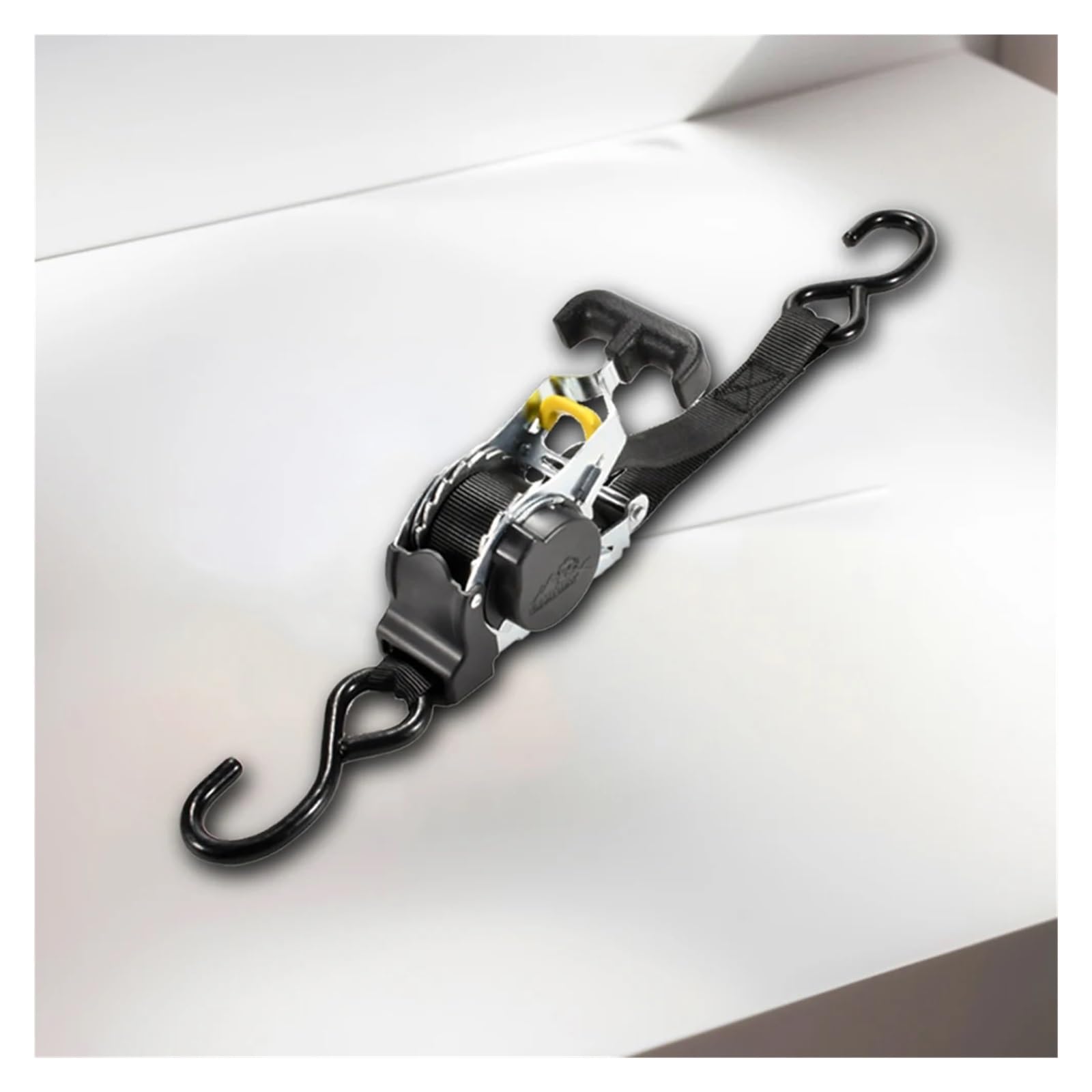 Correa de sujeción, Correa de equipaje con gancho en forma de S, tensor de trinquete, correas de trinquete retráctiles for remolques, vehículos y embarcaciones.(White 2Batteries)