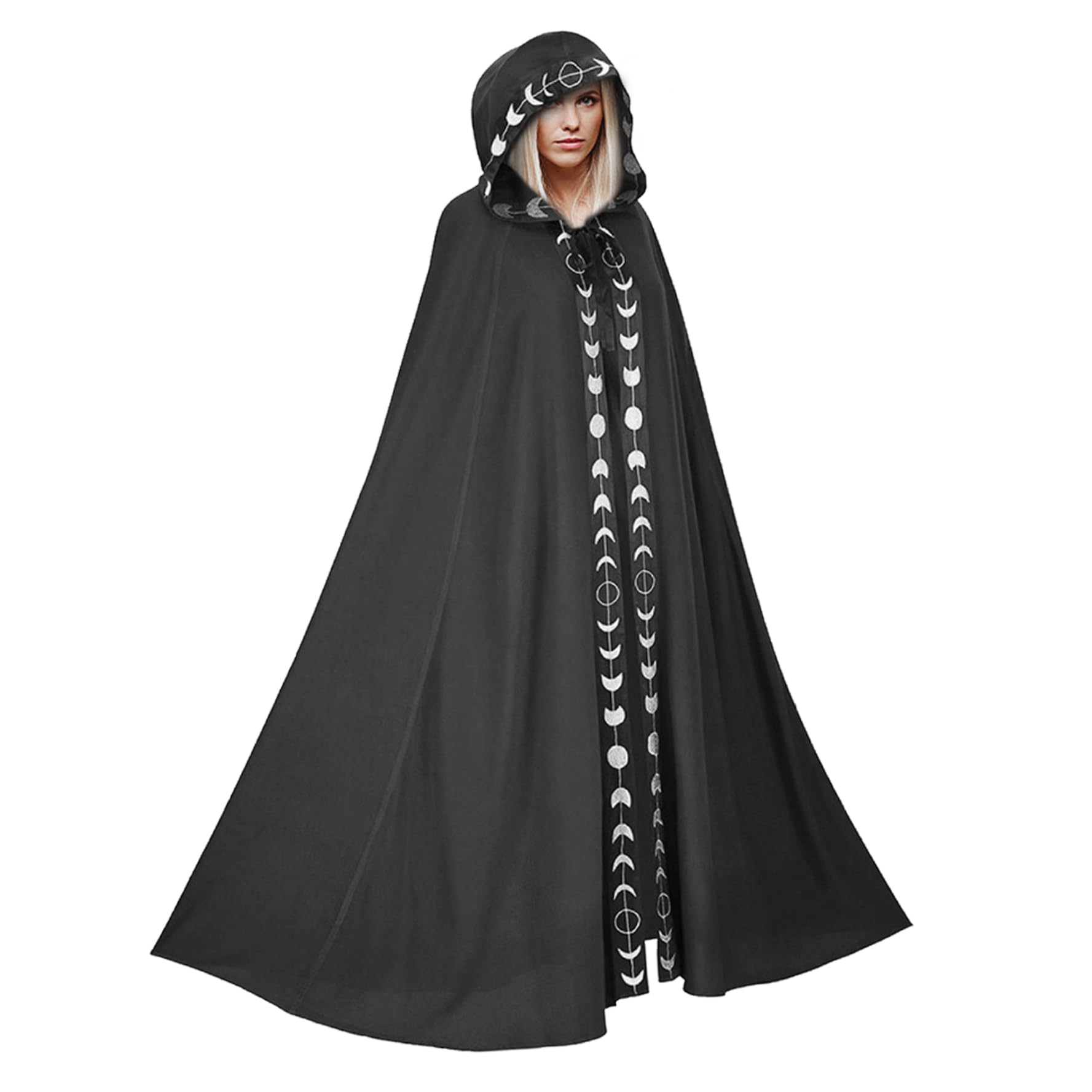 Mantello Con Cappuccio Note Musicali – Poliestere – Per Halloween, Cosplay Mago E Strega – Taglia Adulto