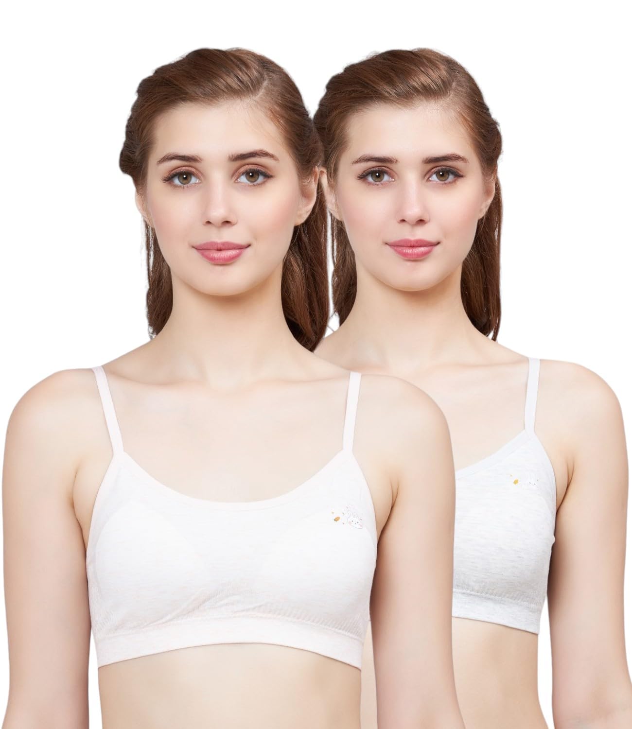 GLAMROOTGirls Seamless Lightly Padded Beginners Bra For Teenager 10-14 Years Pack Of 2
