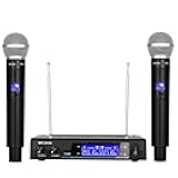 MicrocKing Wireless Microphone System Dynamic Handheld Microphones,150 Ft Operating Range,16 Hours Continuous Use,Ideal for Karaoke, Party, DJ, Church, Wedding, Indoor/Outdoor Activities