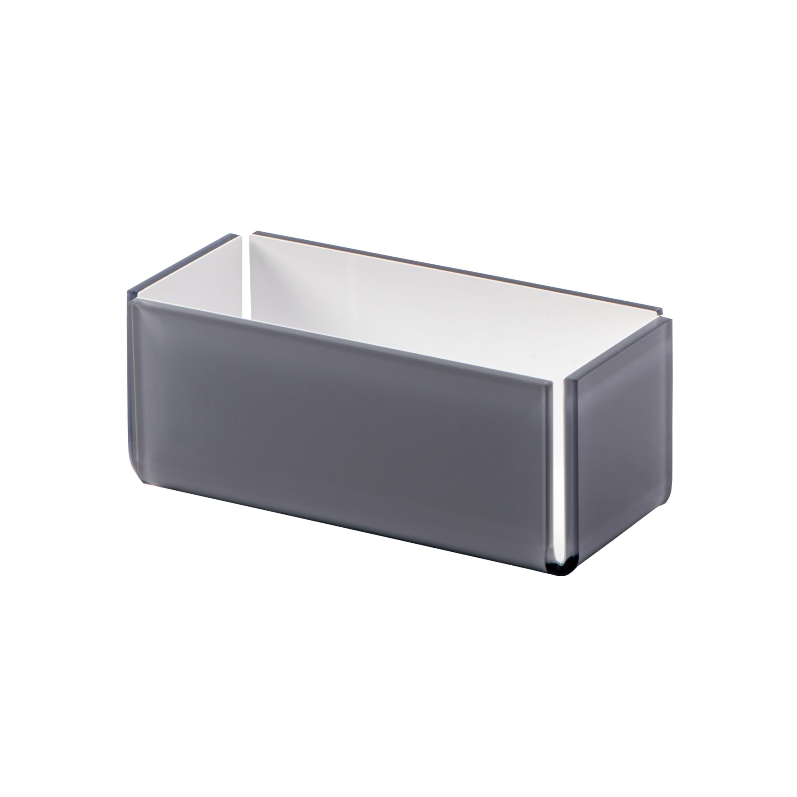 LINEE Recanati MEDITERRANEA Porta Bustine da Tè – Contenitore Design in PMMA 17x8x7 cm – Accessorio Elegante per Tavola Moderna – Made in Italy (Grigio Trasparente/Bianco)
