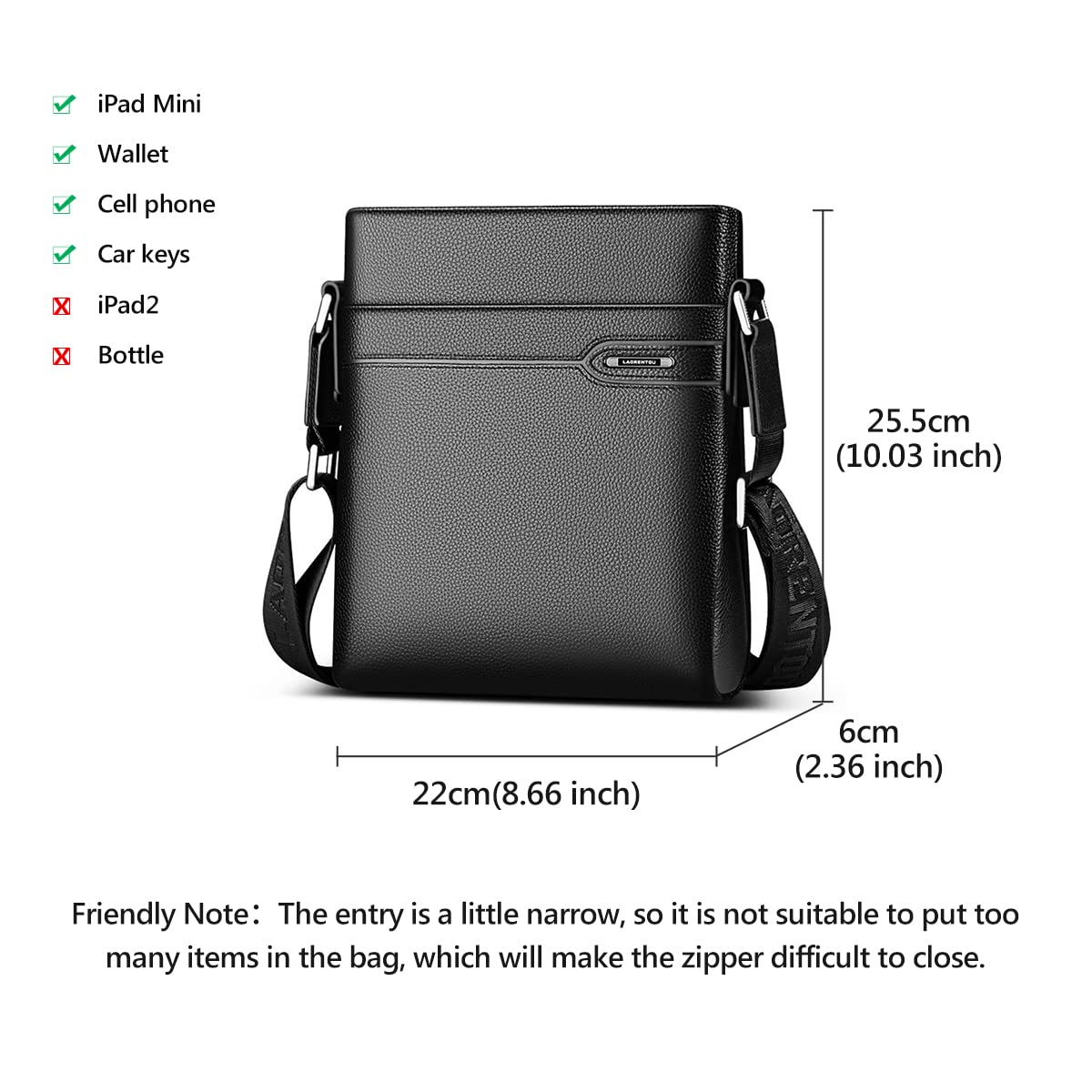Men's Genuine Leather Shoulder Bag, Business Crossbody Bag for Men