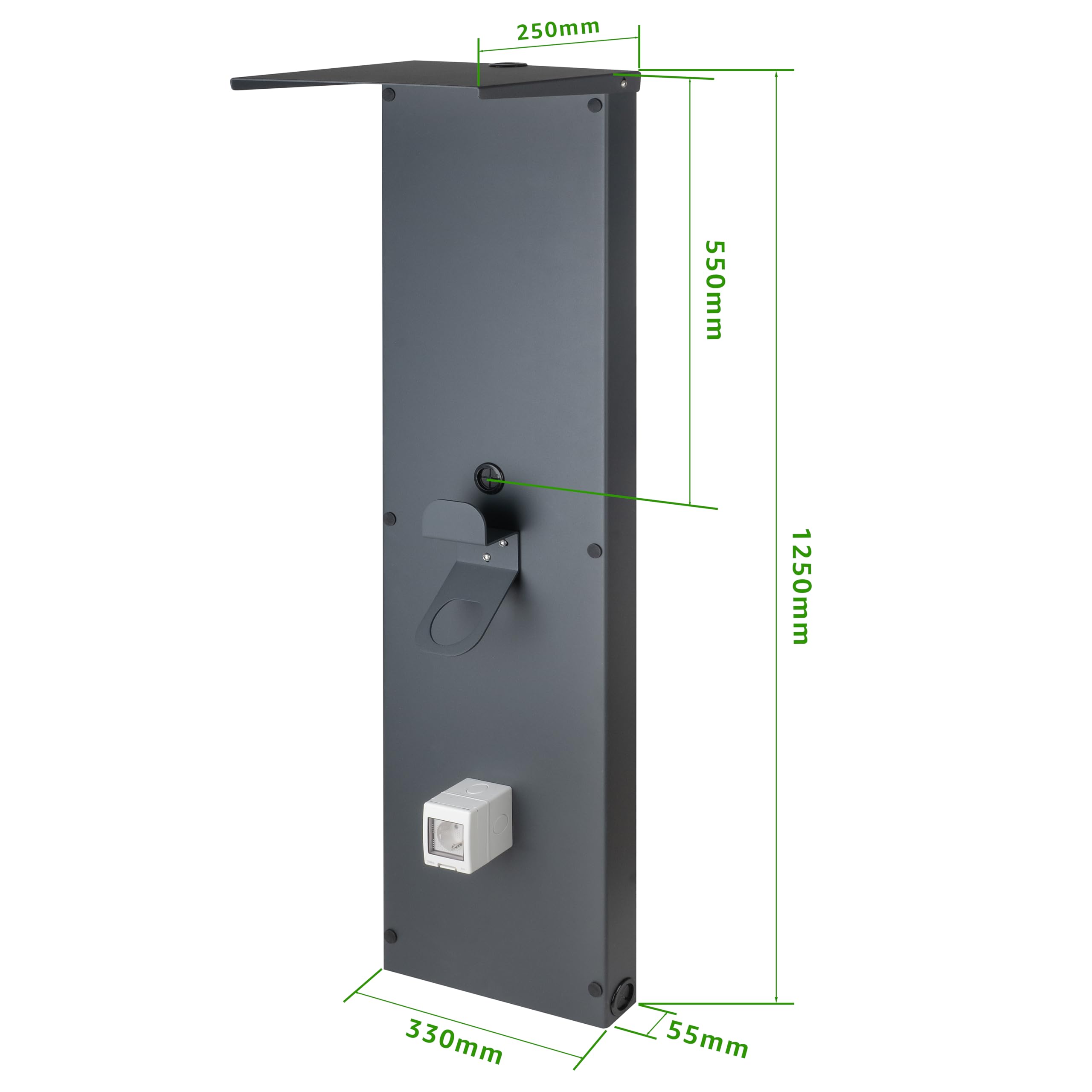 Colonna Universale Wallbox in Alluminio per Installazione Stabile della Stazione di Ricarica e Postazione di Ricarica Organizzata per Veicoli Elettrici Piastra per Facciata per Wallbox