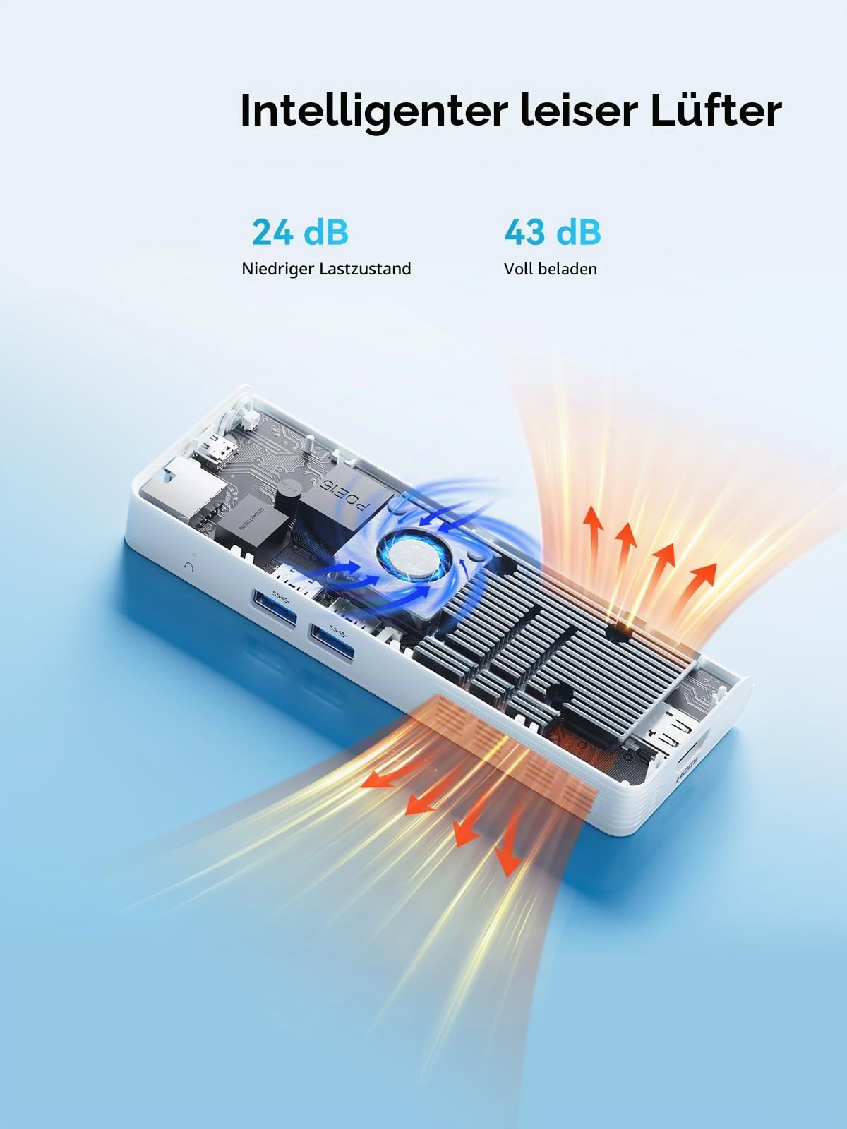 MINIS FORUM S100 Mini PC Stick, Intel Alder Lake-N100, 8 GB LPDDR5 RAM, UFS2.1 256 GB, Dual 4K Display, 2,5 G Ethernet, 2 x USB A, 1 x USB-C, professioneller PC für Digital Beschilderung