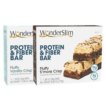 Wonderslim Protein Fiber Bar Bundle, Vanilla Crisp & Smore Crisp