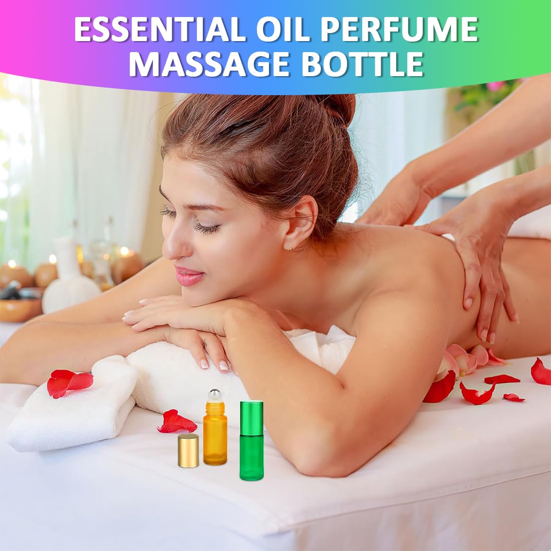 8 Piezas Botella Roll On Cristal,Rellenable Perfume Roll 5ml,Botellas Vacías de 8 Colores,con Bola de Acero Inoxidable,para Aceites Esenciales,Aromaterapia, Perfumes,Masajes