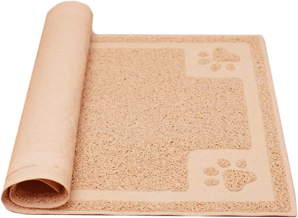 Darkyazi Pet Feeding Mat Large for Dogs and Cats,24"×16" Flexible and Easy to Clean Feeding Mat,Best for Non Slip Waterproof Feeding Mat. (Beige)