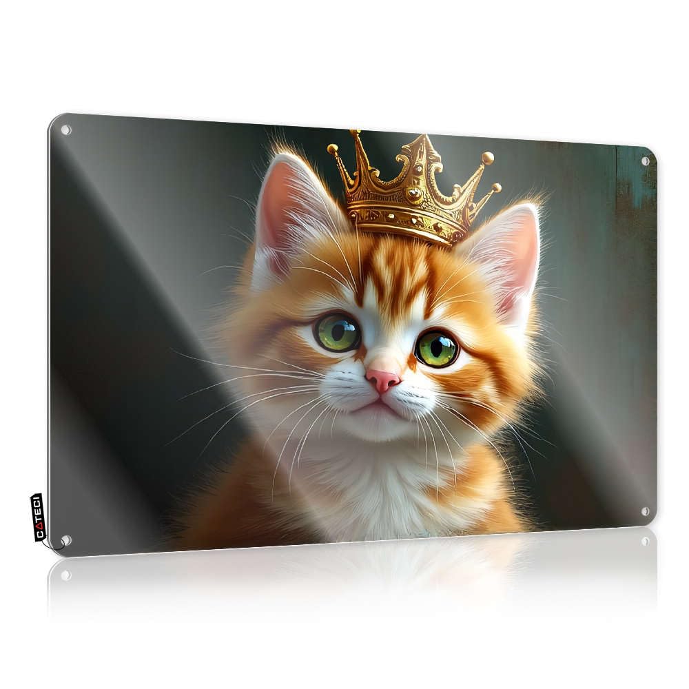 Fzfn Colour A Kitten Wearing A Golden Crown. Vintage Wall Decor Vintage Decor | Modern Decor Decorative Wall Art(30X40cm)
