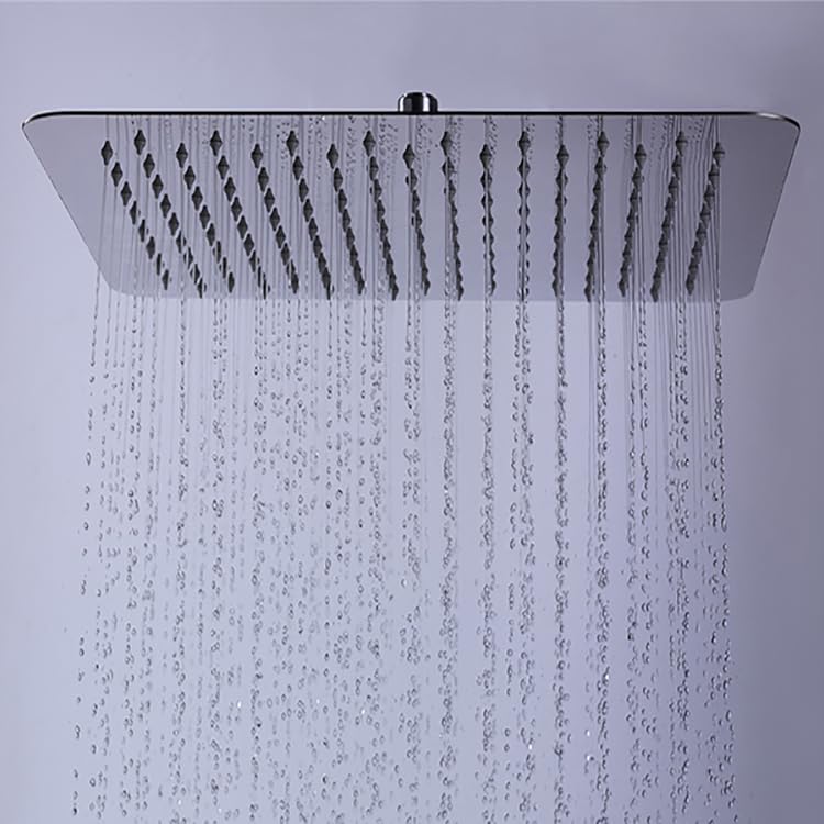 Image of TOSCH Mirror Stainless Steel 304 Square Ultra Slim High Pressure Rainfall Shower Head for bathroom Chrome Finish (12 INCH) (WITHOUT SHOWER ARM)