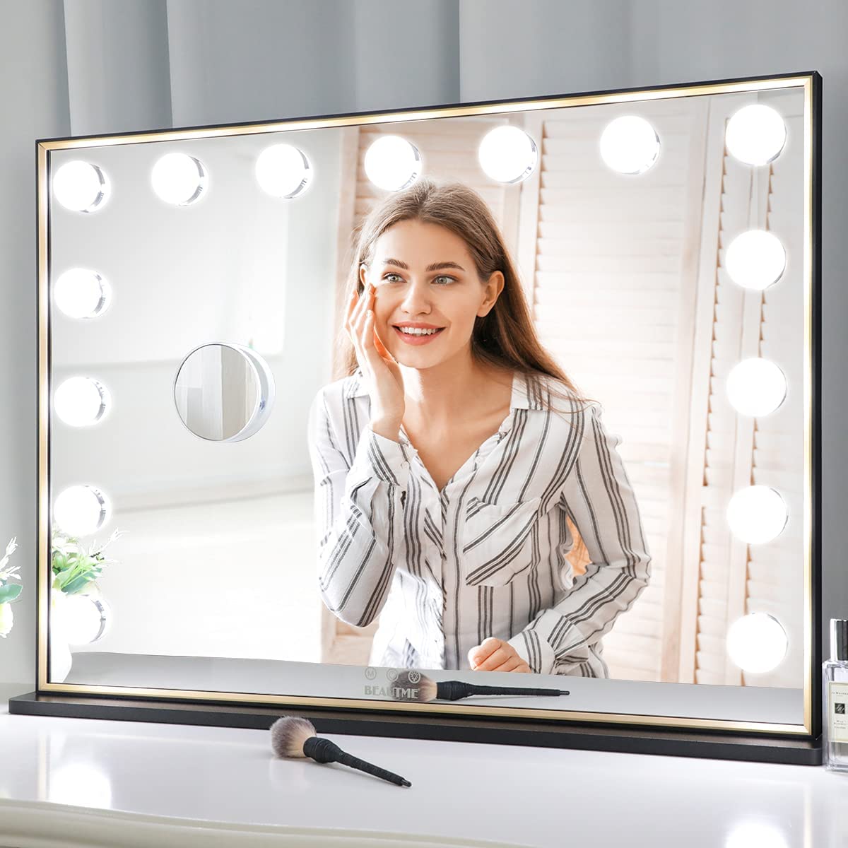 Amazon.co.jp: ANYHI 化粧鏡 女優ミラー ハリウッドミラー大型 卓上