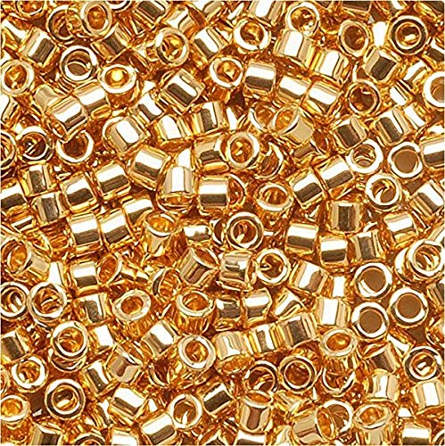 Miyuki Delica Seed Beads 11/0 "24K Gold Plated DB031 7.2 Grams, Small