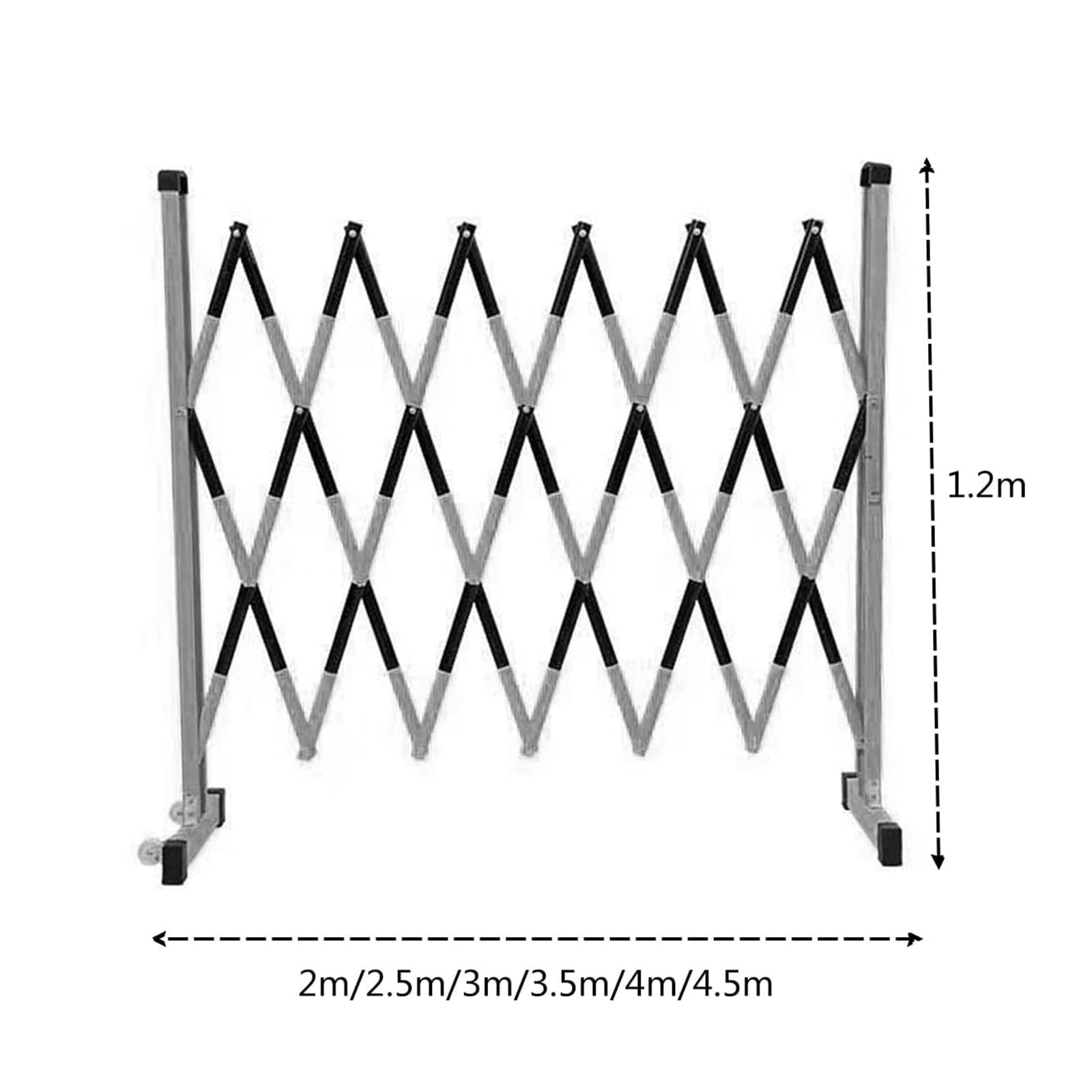 Barrière de Circulation Mobile rétractable et Portable en métal avec Roues, barrière de sécurité Pliable et réglable, idéale pour la Gestion du trafic, Les écoles et Les