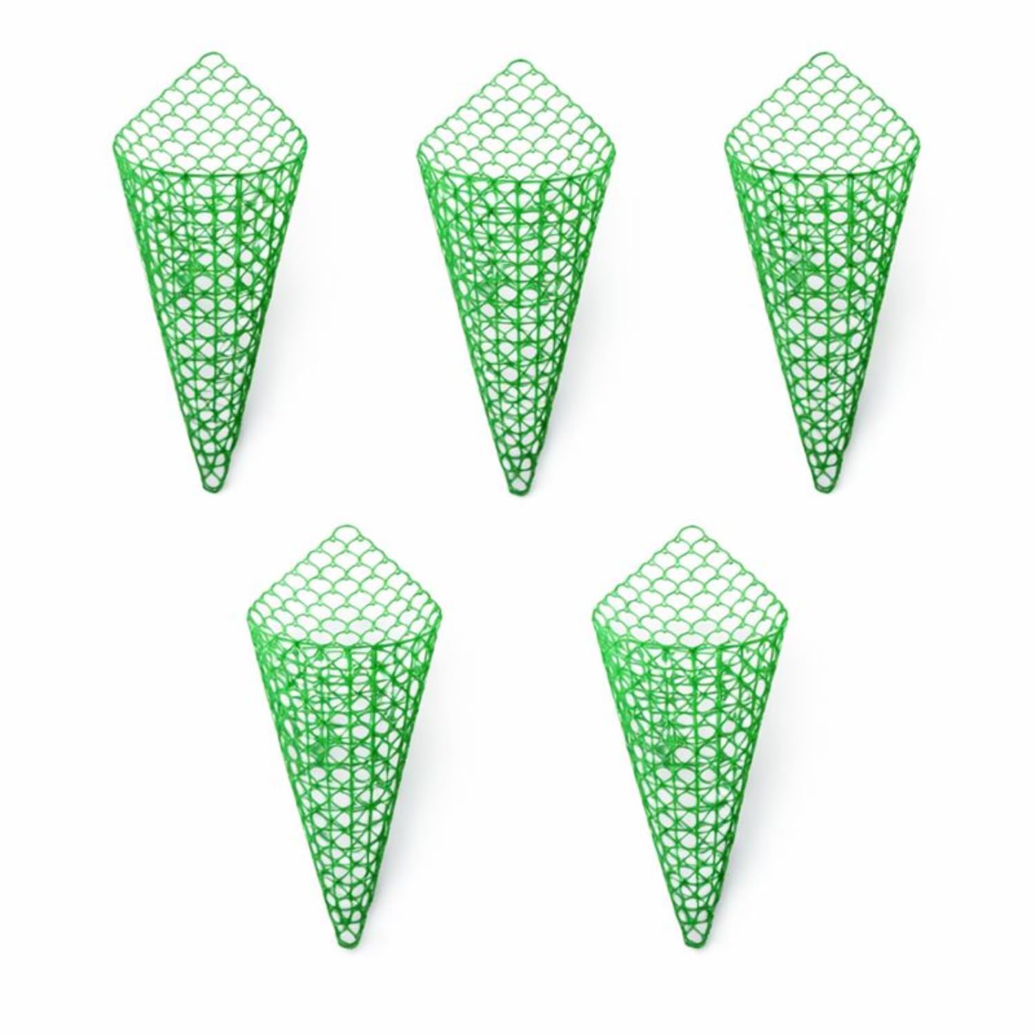 Green Orchid Cone Hanging Planter Pots | Premium Plastic Pots | Ideal for Orchids, Ferns, and Hanging Plants | Home & Balcony Décor (Pack of 5)-image-5