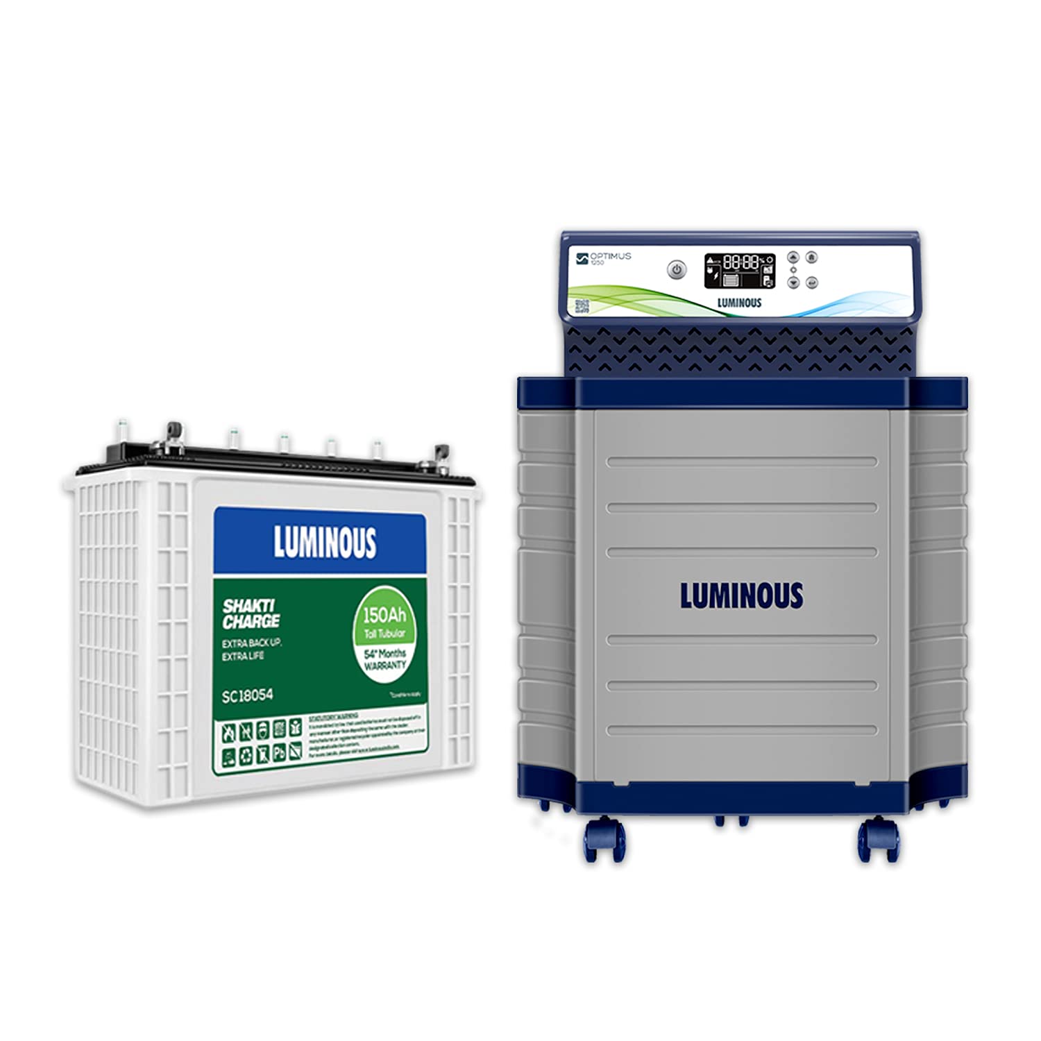 Luminous Inverter & Battery Combo with Tall Tubular Trolley Optimus 1250 Sine Wave Inverter, SC 18060 150 Ah (Blue)-picture-22