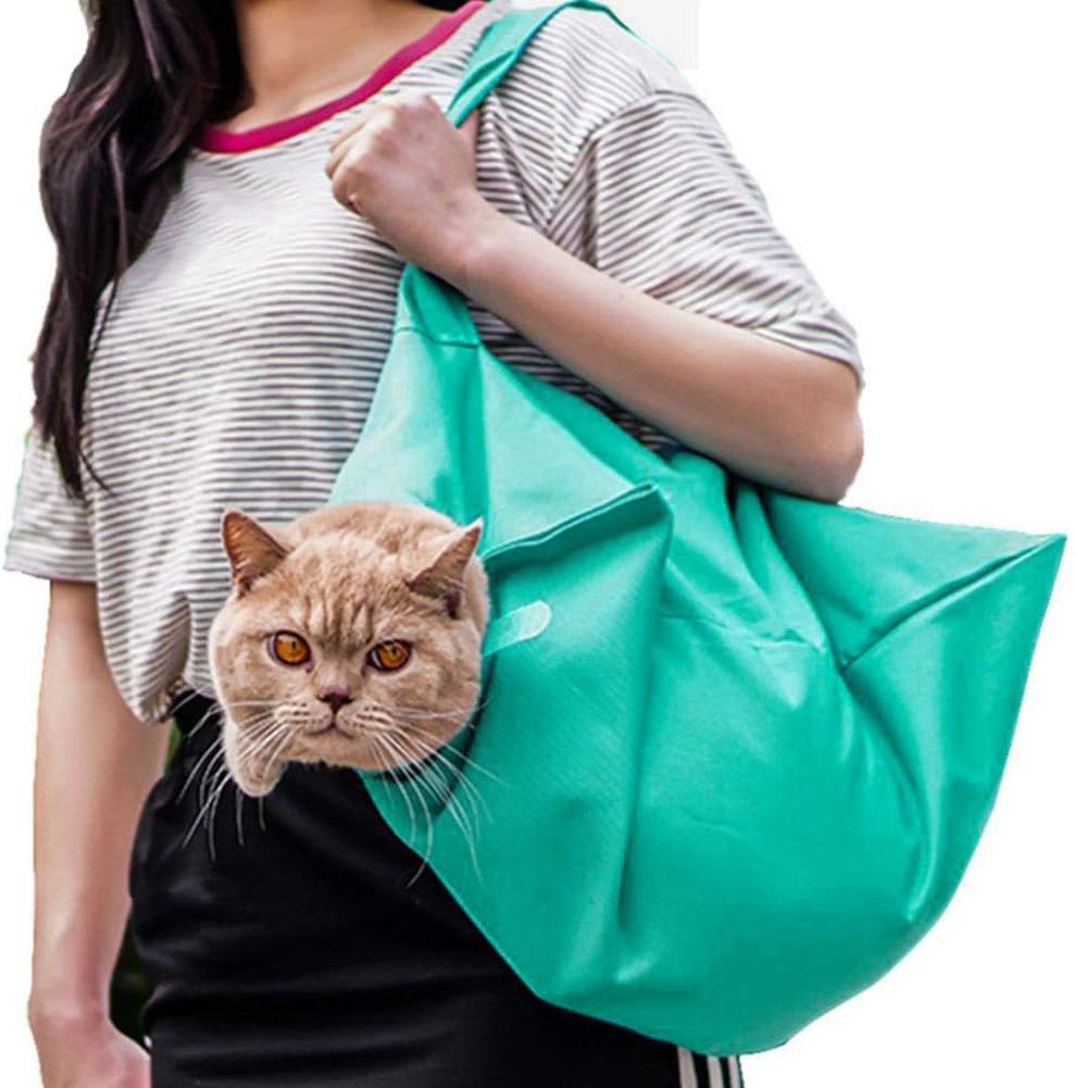 Cat Carrier Pouch Small Pet Dog Cat Sling Carrier Bag Hands Free Pet Puppy Outdoor Travel Bag Tote Reversible Grooming Sack