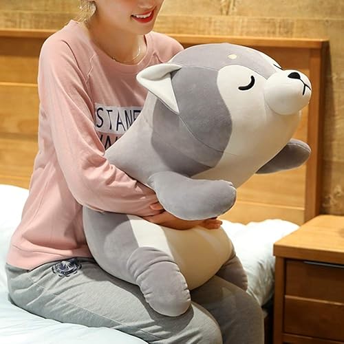 Miniatura 9 de ERDAO Husky - almohada de felpa, animal de peluche Huskie, Almohada de juguete de animales de peluche de Huskie para niños, día de San Valentín,