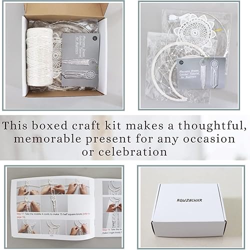 Miniatura 4 de RQWZBCHX Kits de atrapasueños de macramé para adultos principiantes, 2 piezas de macramé para colgar en la pared