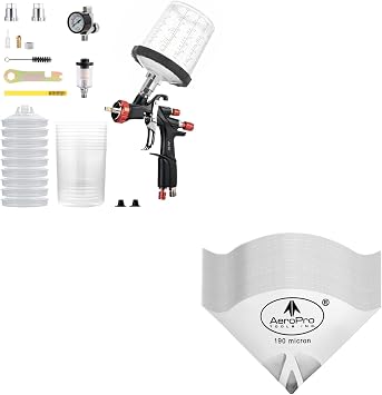 AEROPRO Tools A610 with Disposable Cup Kit & 100 Pack of Paint Strainers
