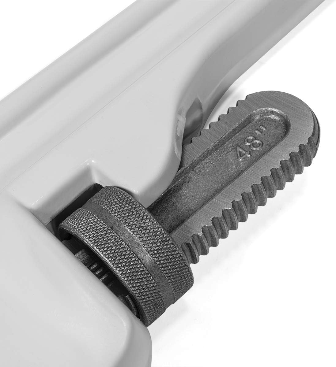 Stark USA 48" Aluminum Straight Pipe Wrench Ideal for 4-inch Pipe Adjustable Plumbing Pipe Wrench Pliers Tool Straight Handle Plumbing Wrenches Adjustable Cr-Mo Jaw Opening Heavy Duty