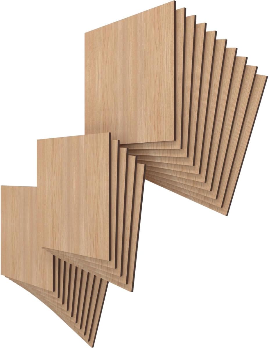 Ekena Millwork 11 3/4"W x 11 3/4"H x 1/4"T Wood Hobby Boards, Hickory (25-Pack)