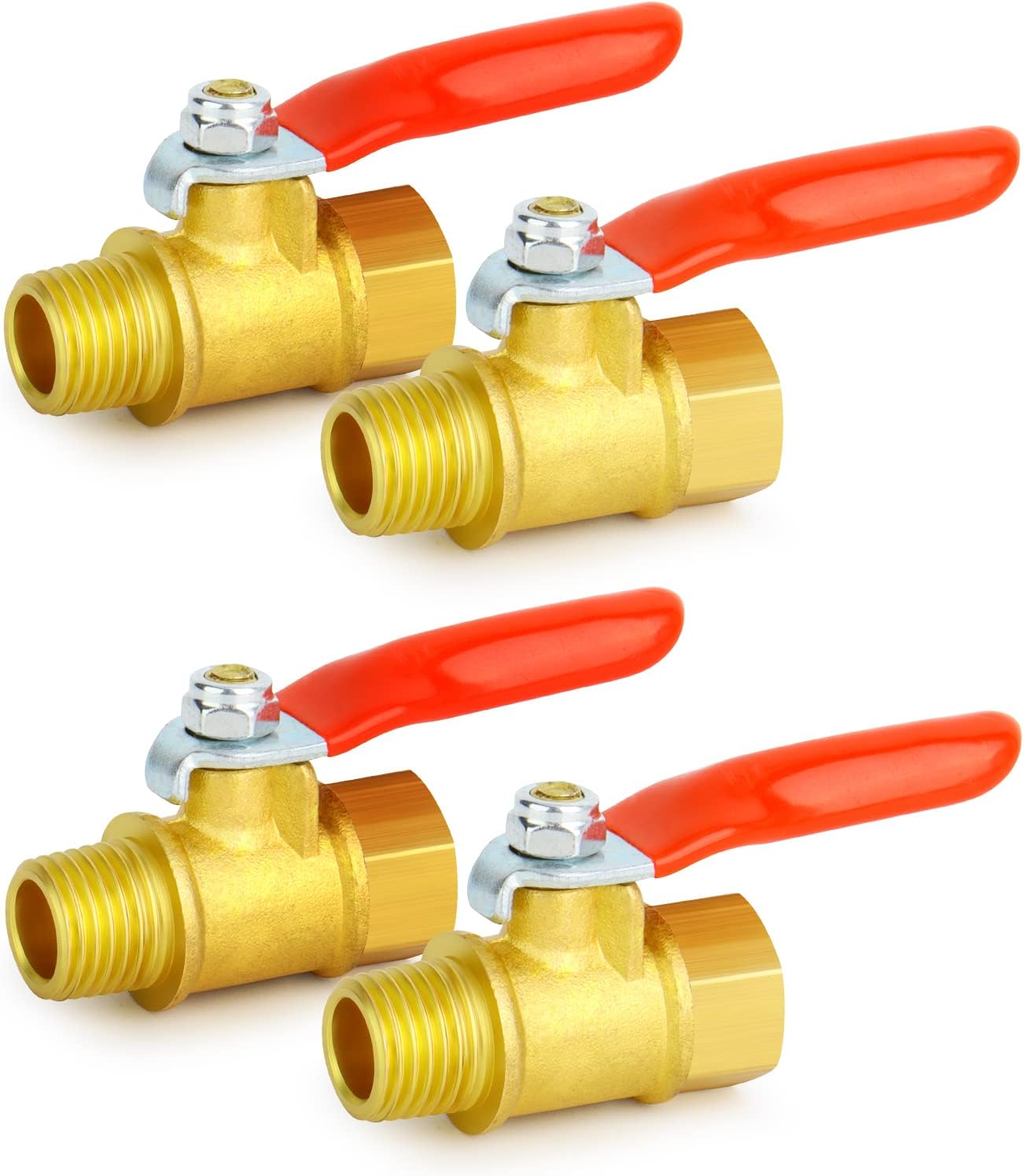 2pcs Mini Ball Valve 3/8 NPT - Chrome Plated Brass Shut Off Valve