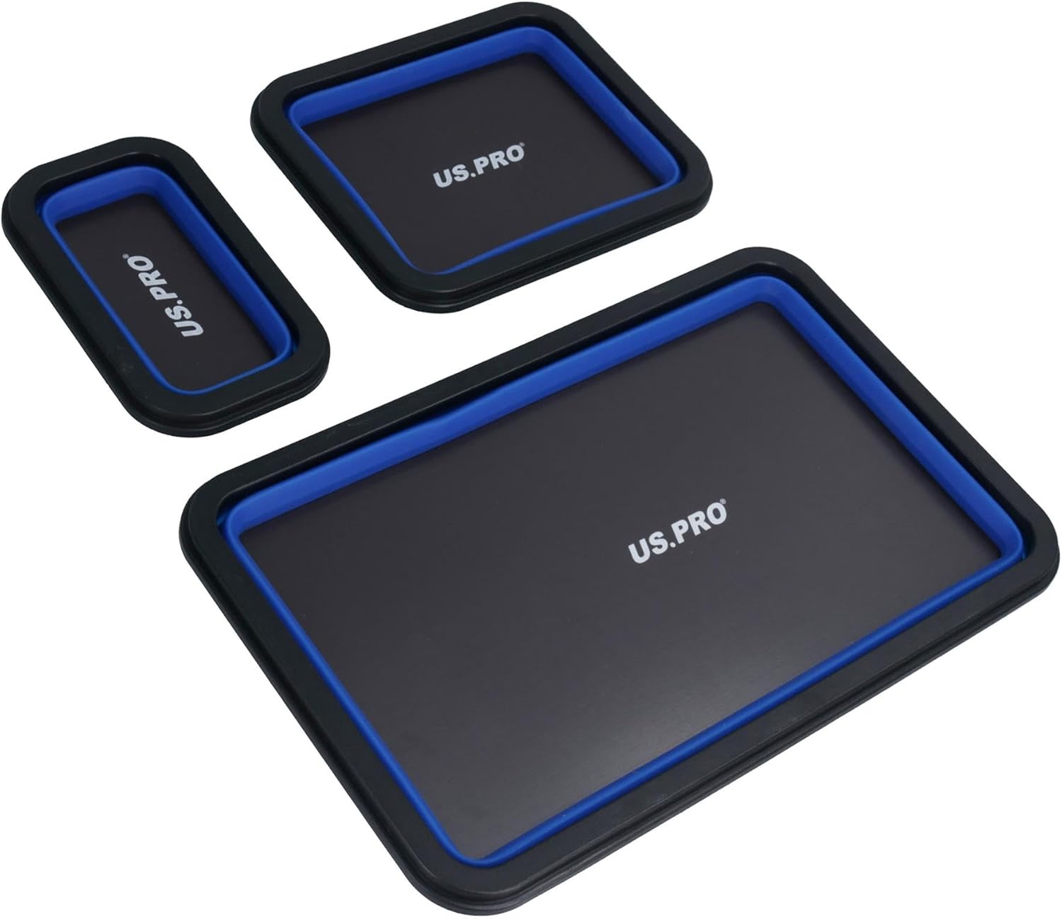 Magnetic Collapsible Rubber Parts Tray Storage Holder Container Oil Resistant 3pc