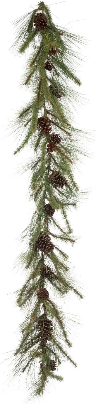6 Ft Artificial Pine Garland with Pinecones, Plastic, Indoor Seasonal Decor