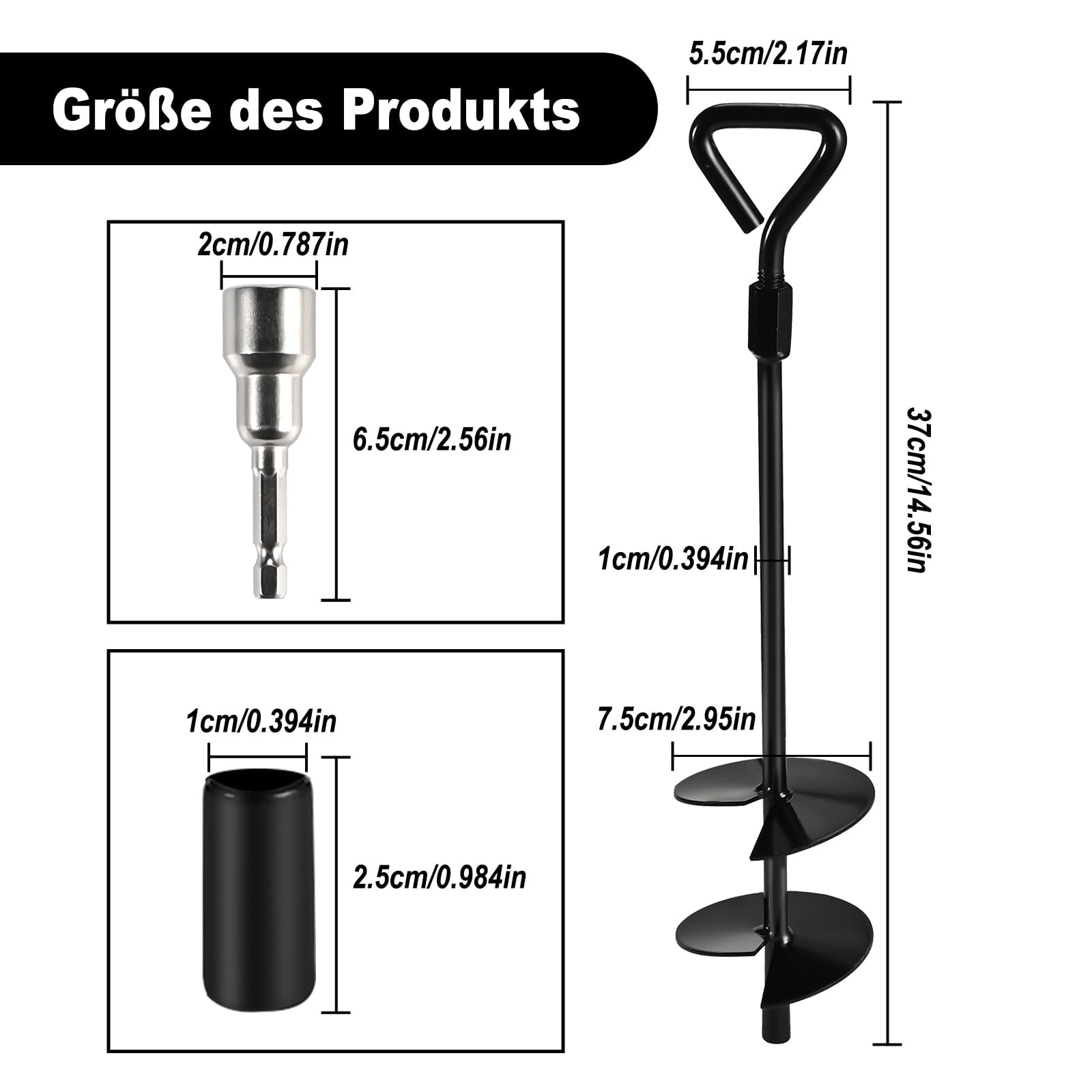 Cieex Trampolin Bodenanker Set 4 Pack, Metall Sicherung Bodenanker Erdanker, Heavy Duty Trampolin Anchor Kit Zum Eindrehen für Zelte, Camping, Schaukelgestell, Vordächer