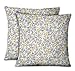 S4Sassy Biała bawełniana popelina liście i nocny jaśmin nadruk sofa poszewka na poduszkę poszewka na poduszkę poszewka na poduszkę 2 szt. - 35 x 35 cm
