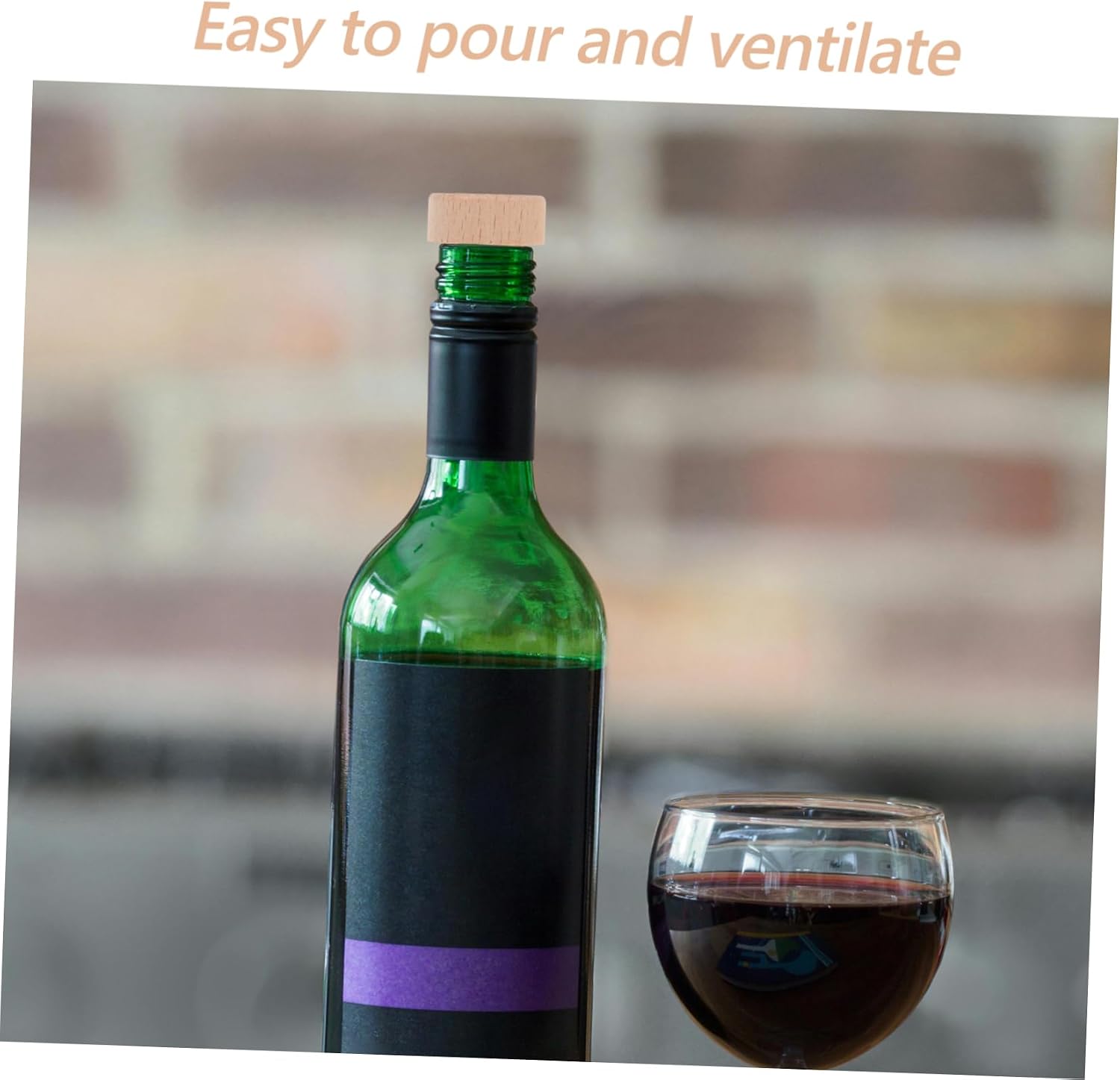 Wooden Wine Bottle Stopper with Silicone Seal for Liqueur Bottles
