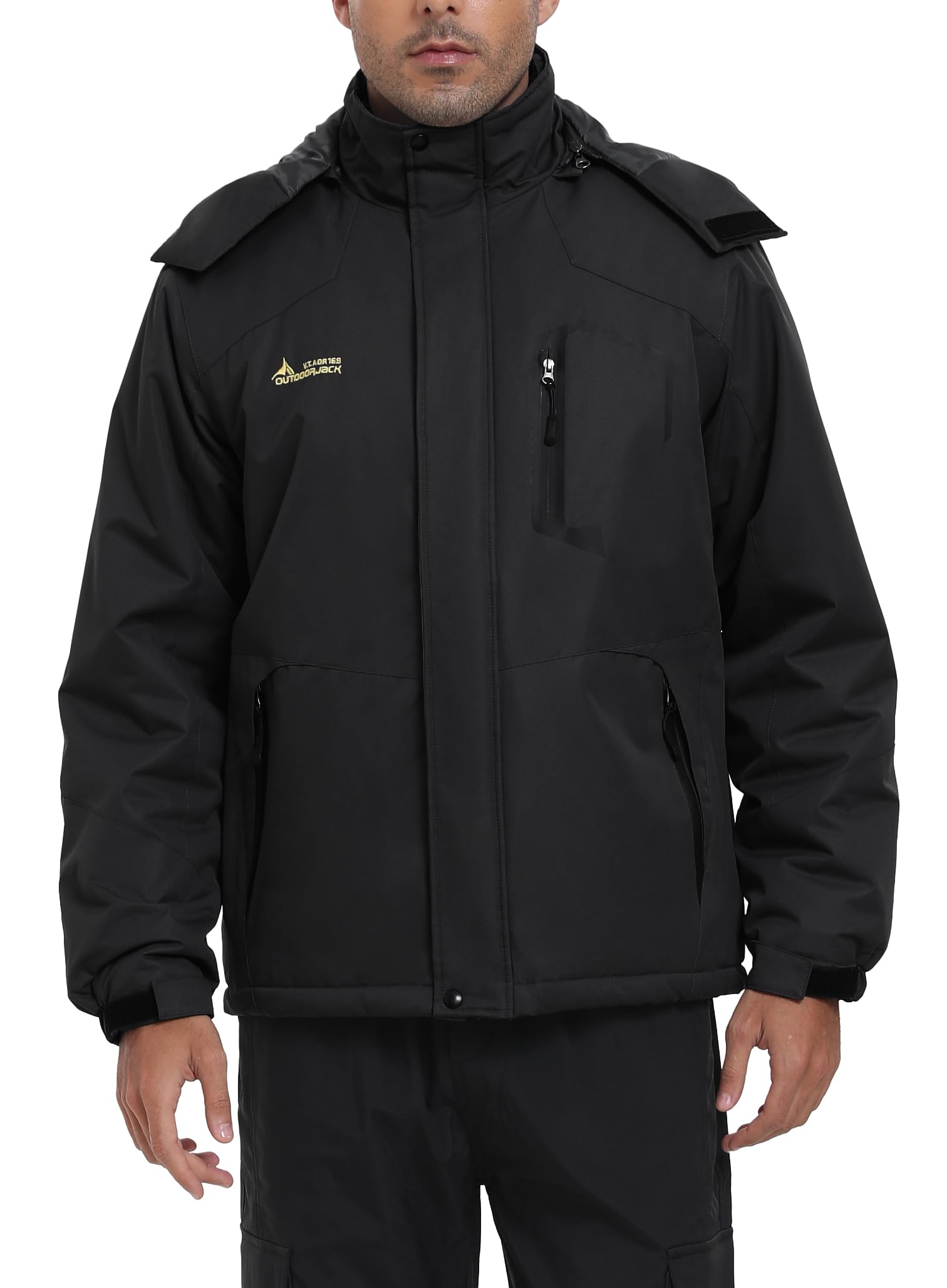 Chaqueta Esquí Impermeable Hombre Lana Cazadora Montaña Snowboard Invierno Forro Polar Cálida Antiviento Abrigos con Capucha Desmontable Exterior