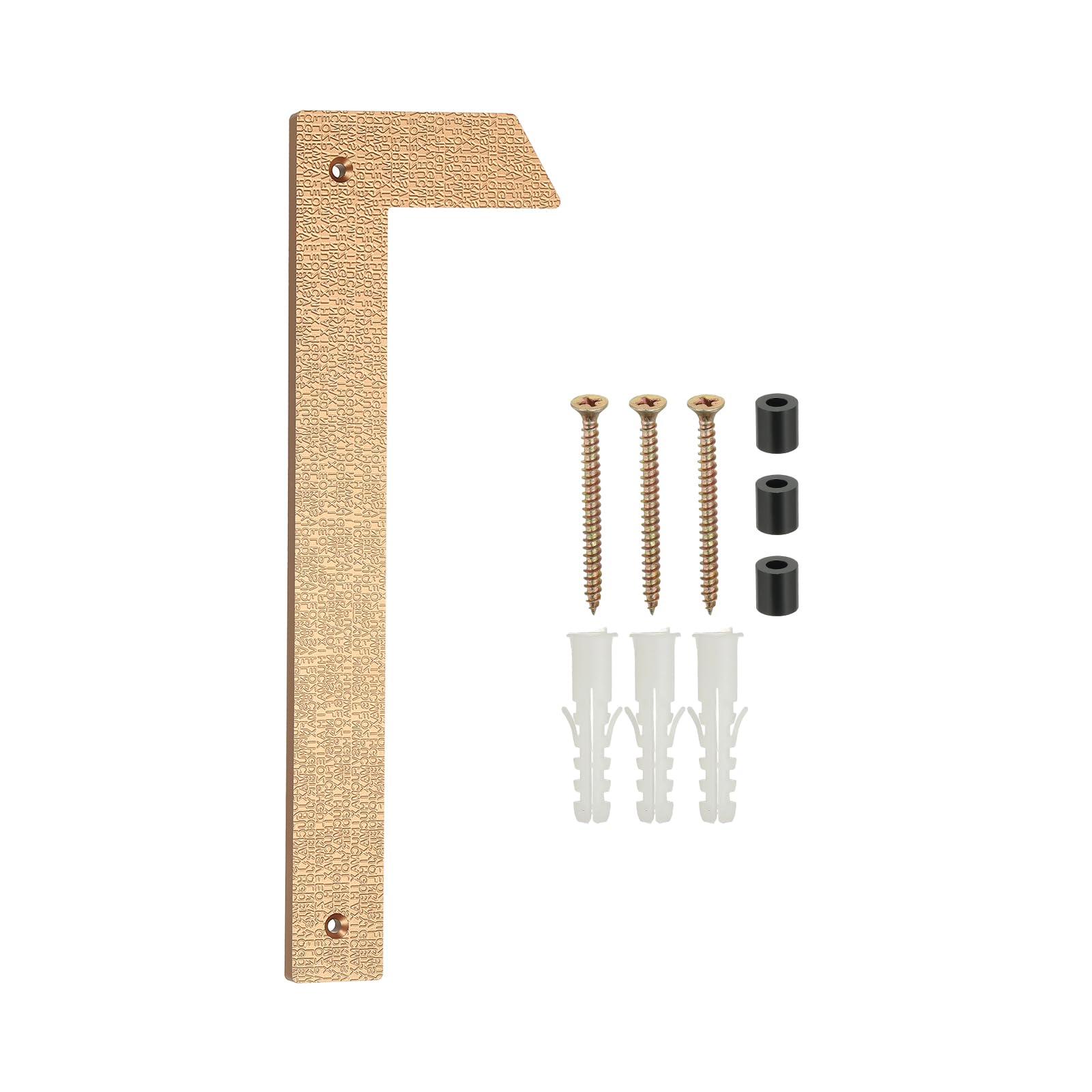 PATIKIL 12 Inch House Numbers for Outside, Number 1 ABS Plastic Texture Floating House Number Modern Mailbox Address Door Numbers with Nail Kit for Outdoor Residential Street, Gold Tone