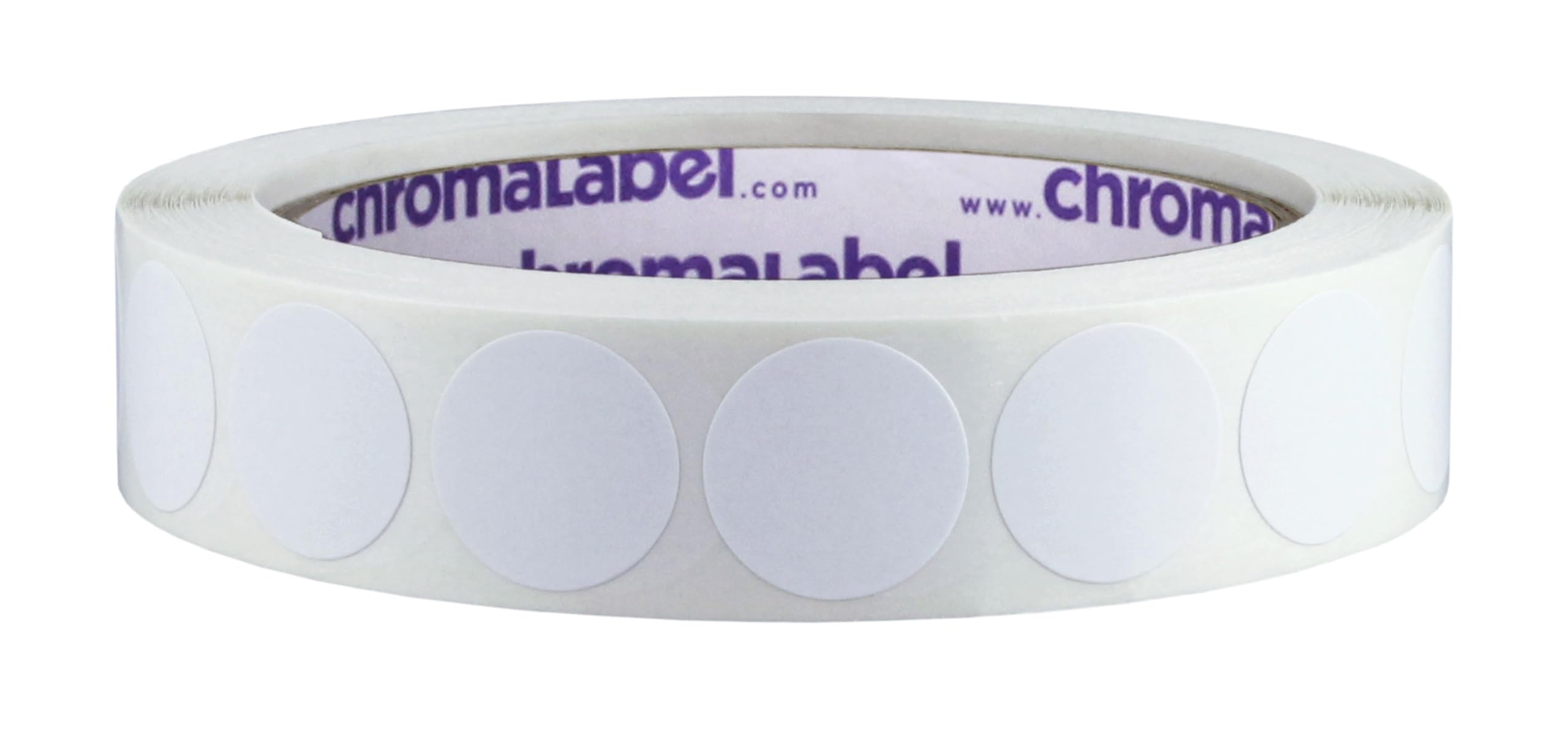 ChromaLabel 3/4 Inch Circle White Stickers Labels, White Circle Stickers, Stickers to Write On, 1000 Small Label Stickers per Roll