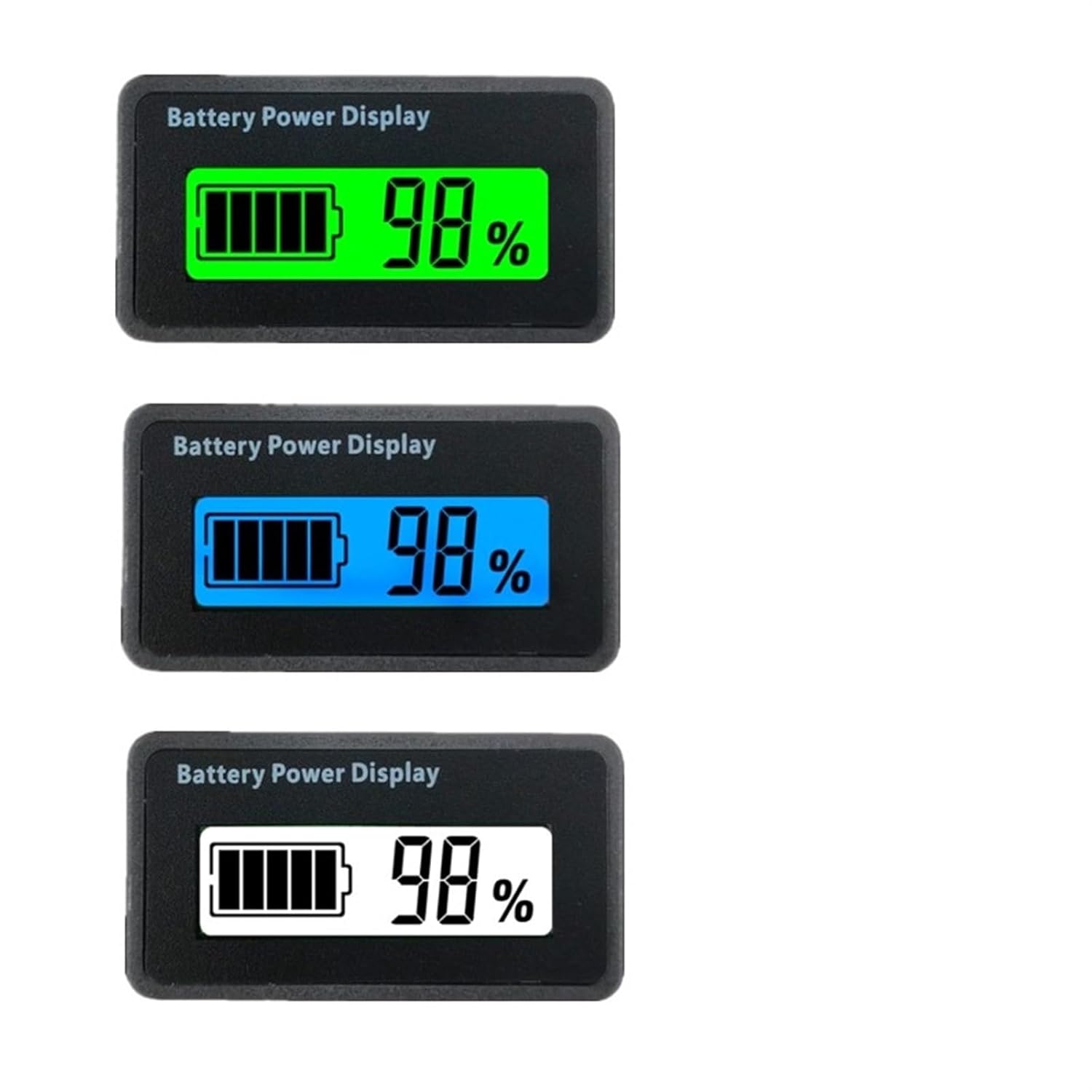 Mini DC Voltage Meter Electric Vehicle Lead-Acid Lithium Battery Universal 12V12.6V24V48V (Size : White Backlight)