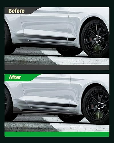 Miniatura 6 de SCITOO Panel basculante universal de 31 x 4 pulgadas, panel basculante izquierdo y derecho, falda lateral estilo negro, difusor de viento aleta