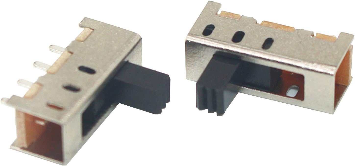 Yohii 40 Pcs DC 50V 0.5A 3 Position Vertical Slide Switch 4 Pin SS13F11 Solder Lug Pin- (G7.23)