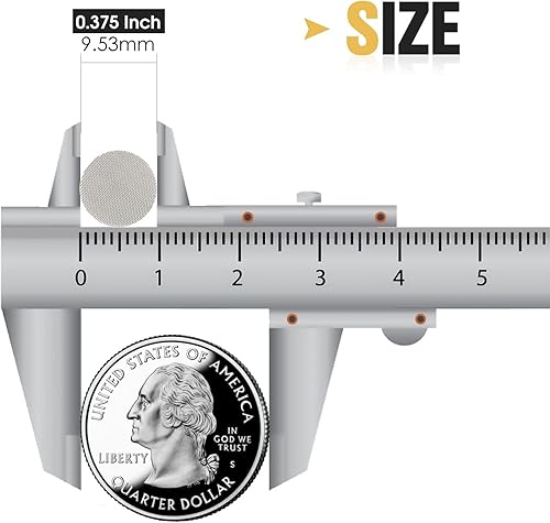 Miniatura 4 de Pantallas de tubería 200 piezas de acero inoxidable 3/8" (0.375 pulgadas | 0.374 in) para cubeta de tubería con caja de almacenamiento de metal