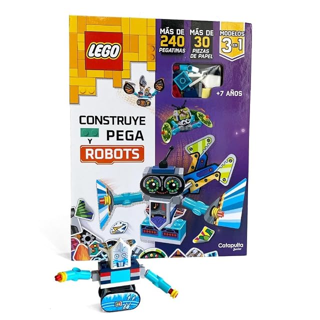 Portada de LEGO. Construye y pega robots