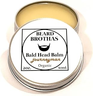 Bald Head Balm Moistuirzer. All Natural Scalp Treatment Soothes, Shines, and Protects. Journeyman Scent. Premium Organic Ingredients.