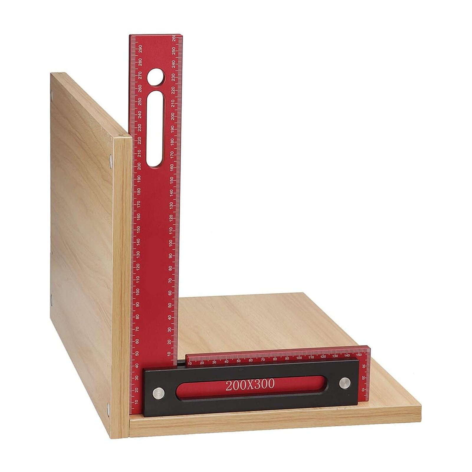 Righello per cornici professionale a forma di L, quadrato professionale per la lavorazione del legno in lega di alluminio, 300x200 mm, per costruzioni di carpenteria e progetti